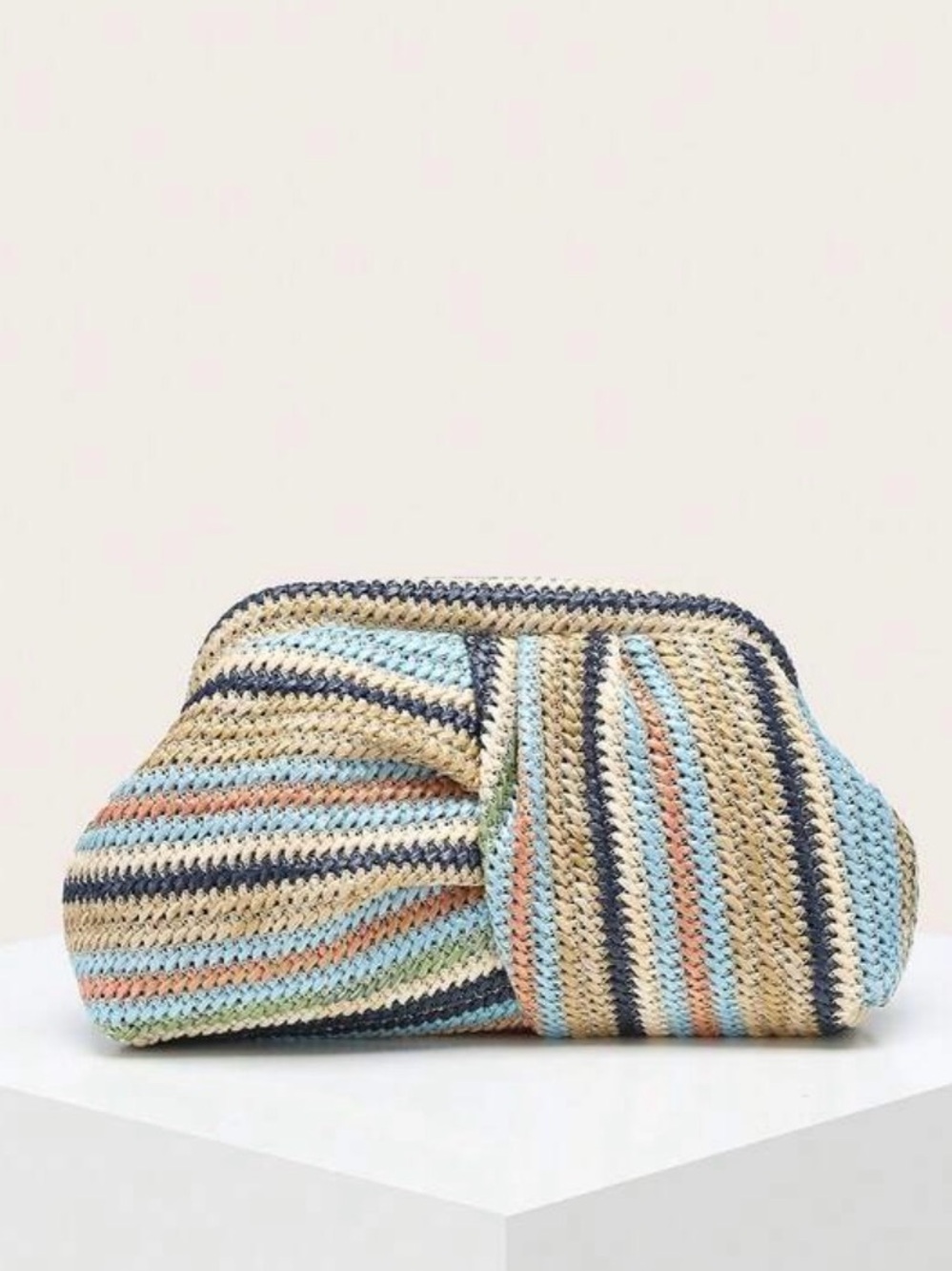 Multicolor Woven Clutch Bag -